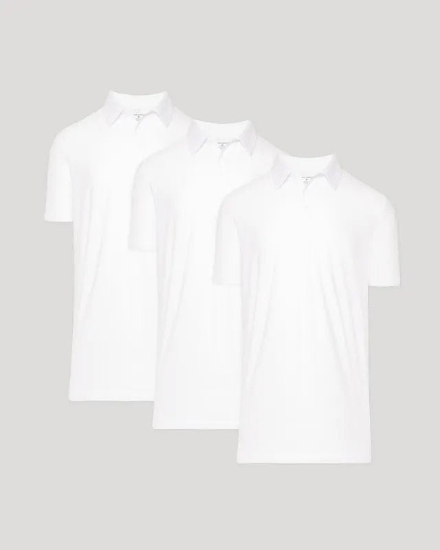 White Tall Active Polo 3-Pack sold by True Classic
