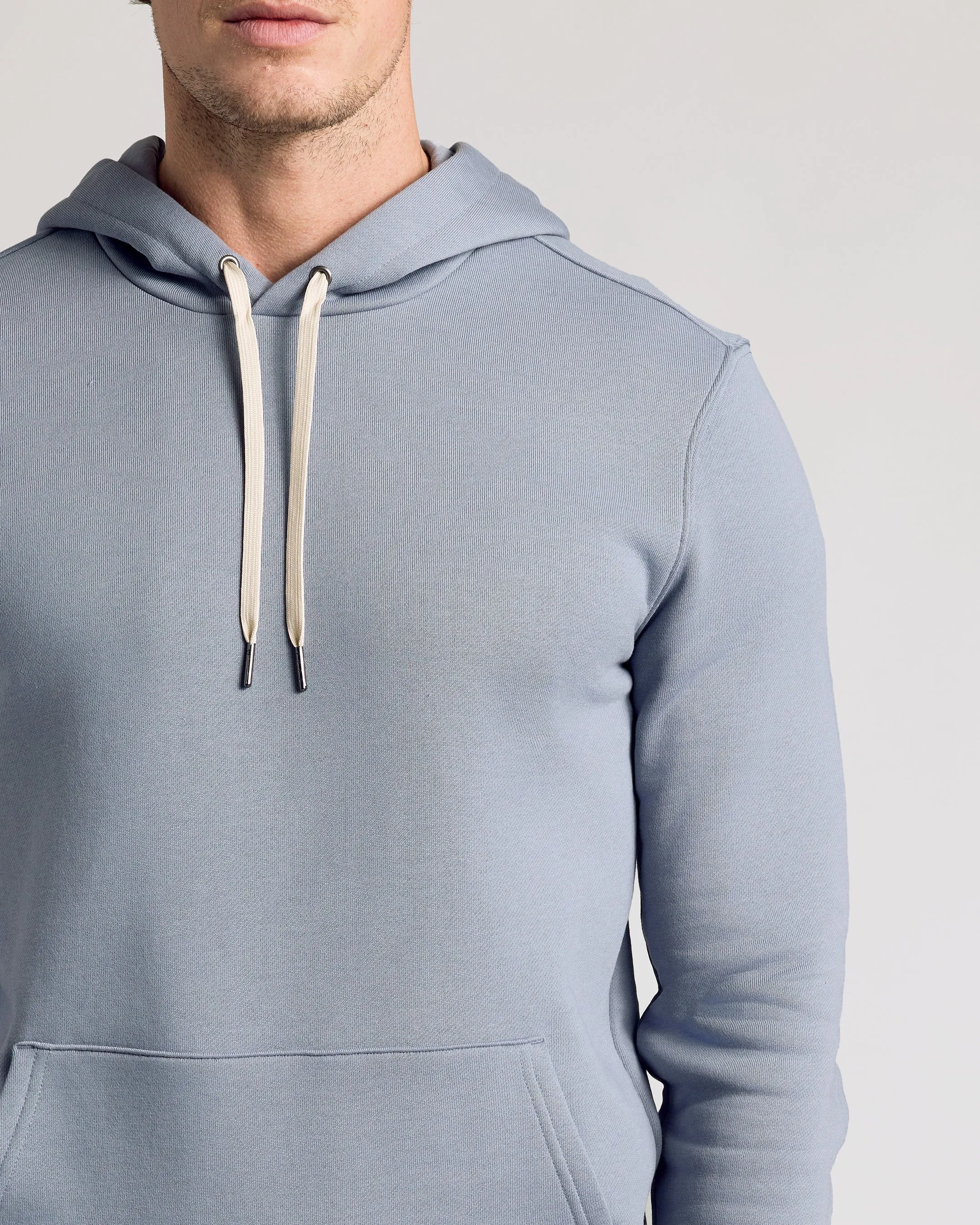 Dusty Blue Fleece French Terry Pullover Hoodie sold by True Classic product image thumbnail 5