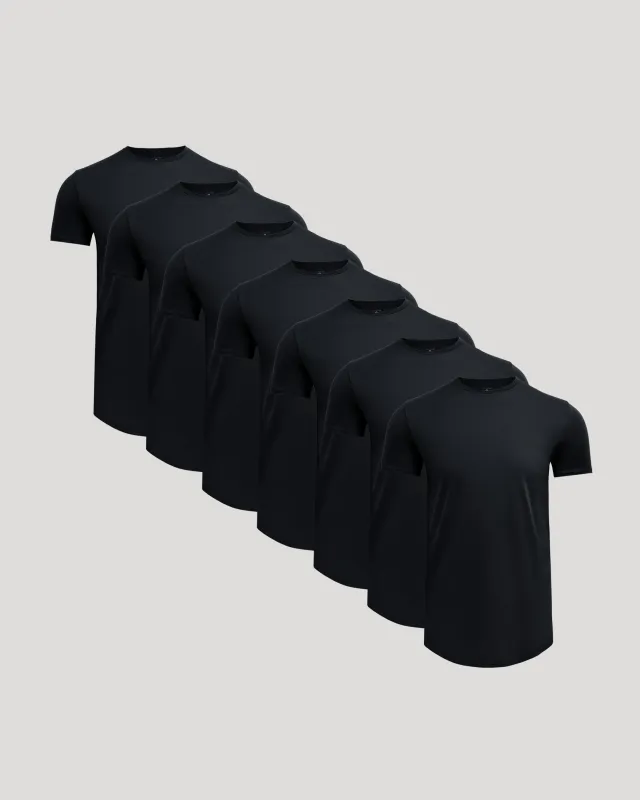 Black Tall Premium Pima Crew Curved Hem 7-Pack sold by True Classic