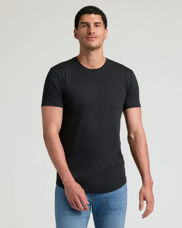 Black Tall Premium Pima Crew Curved Hem sold by True Classic
