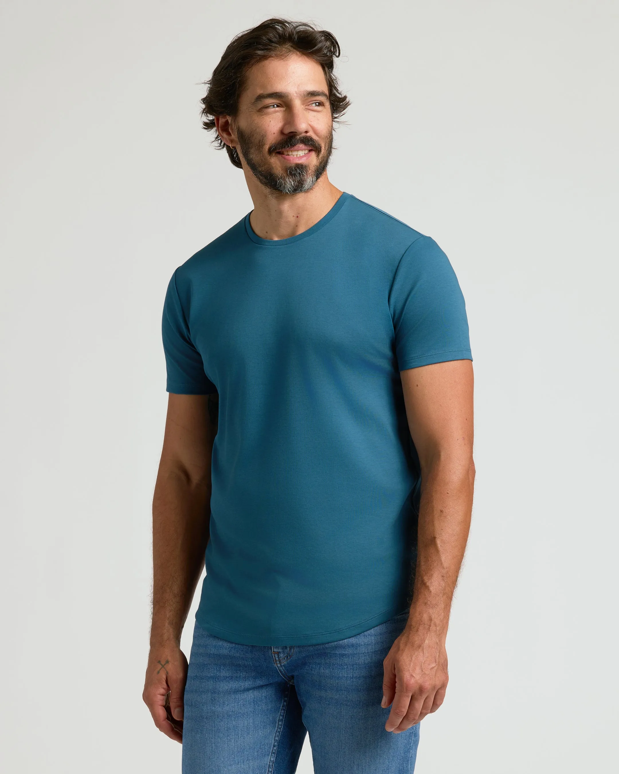 Lagoon Premium Pima Crew Curved Hem sold by True Classic