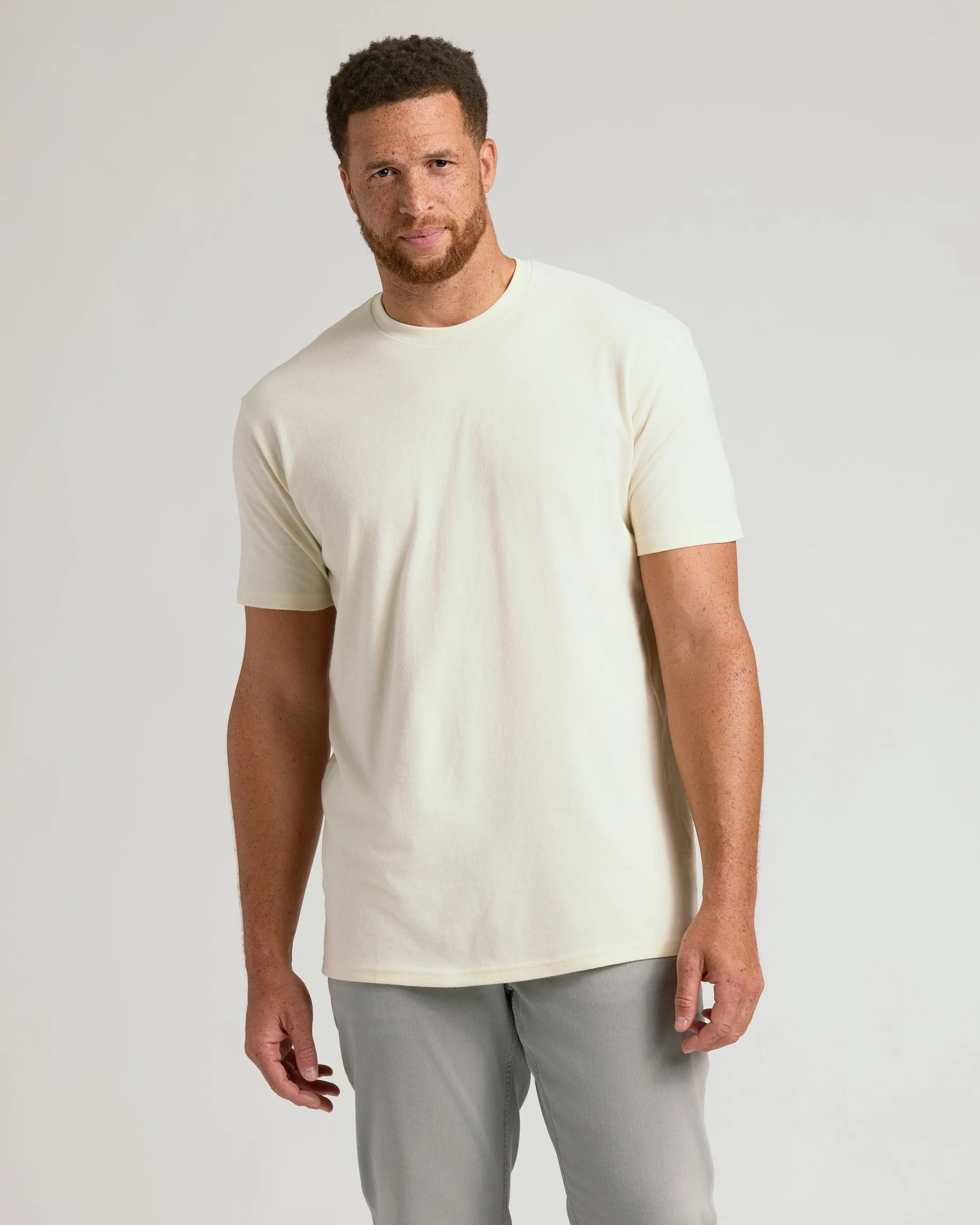 Alabaster Tall Straight Hem Crew Neck T-Shirt sold by True Classic