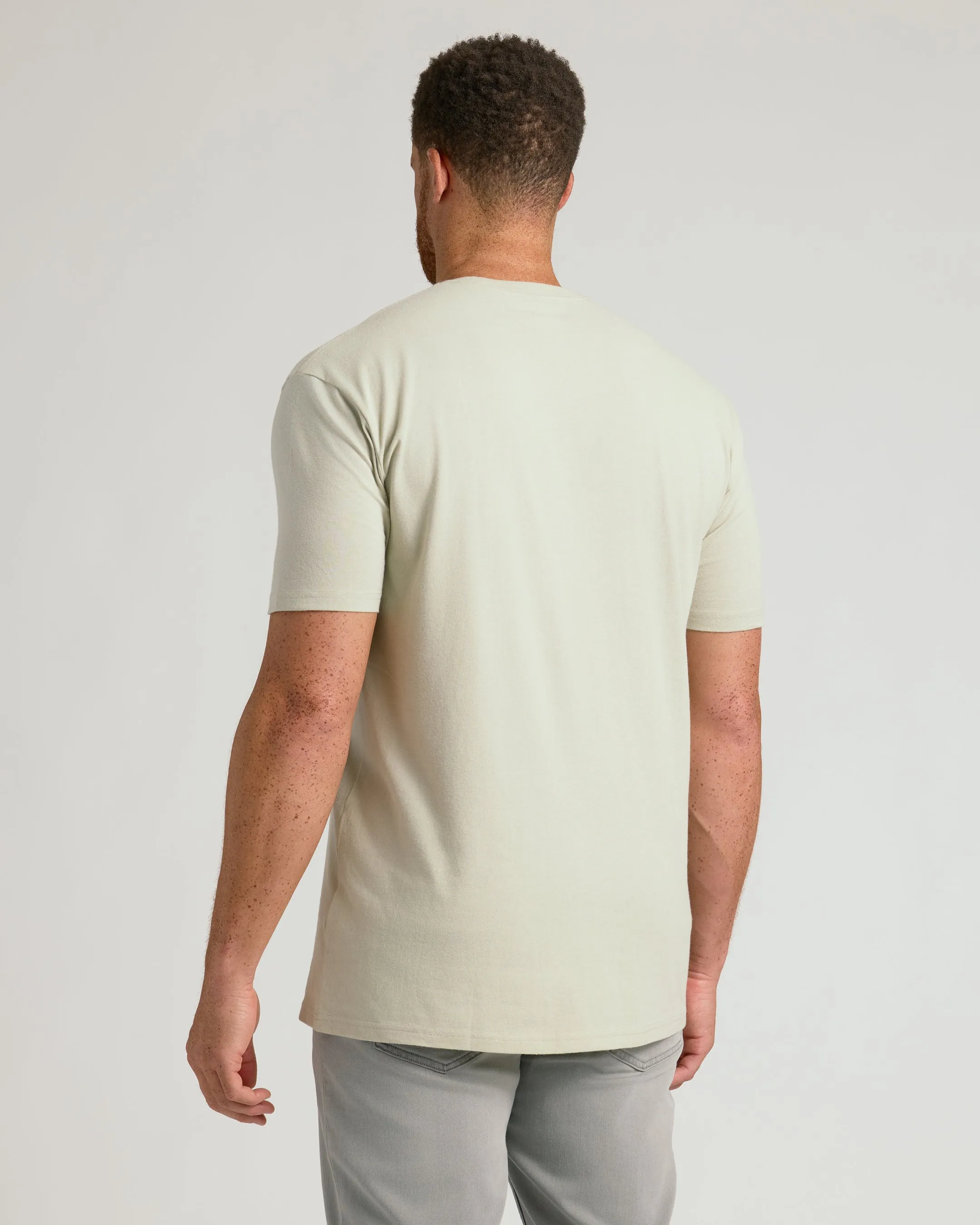 Dark Heather Graystone Tall Straight Hem Crew Neck T-Shirt sold by True Classic product image thumbnail 3