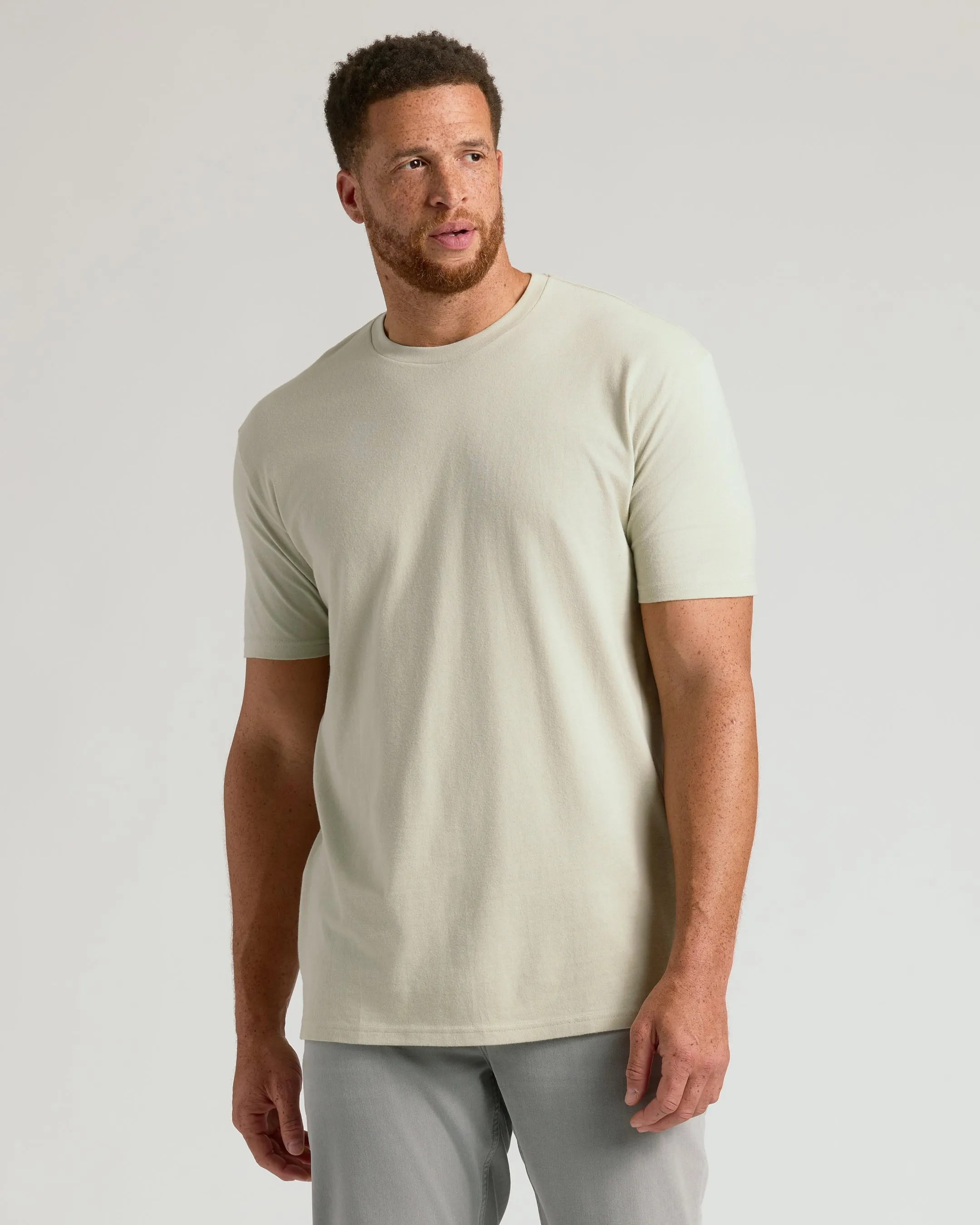 Dark Heather Graystone Tall Straight Hem Crew Neck T-Shirt sold by True Classic