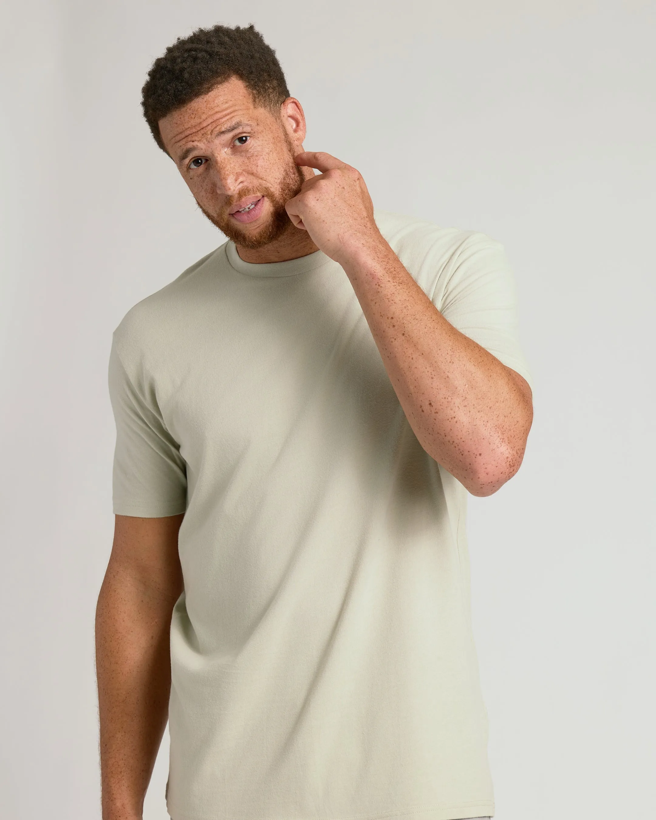 Dark Heather Graystone Tall Straight Hem Crew Neck T-Shirt sold by True Classic product image thumbnail 4