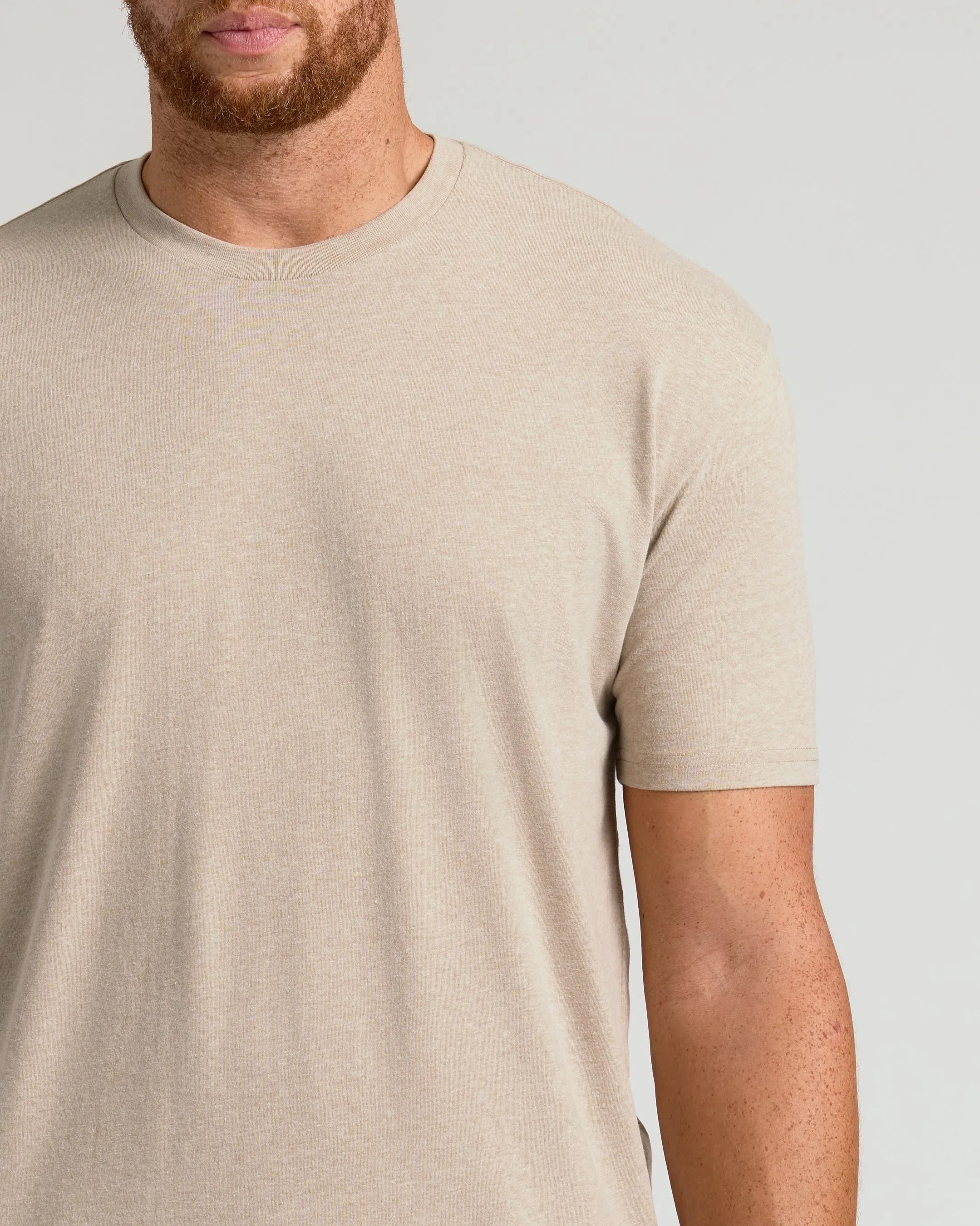 Heather Fennel Tall Straight Hem Crew Neck T-Shirt sold by True Classic product image thumbnail 5