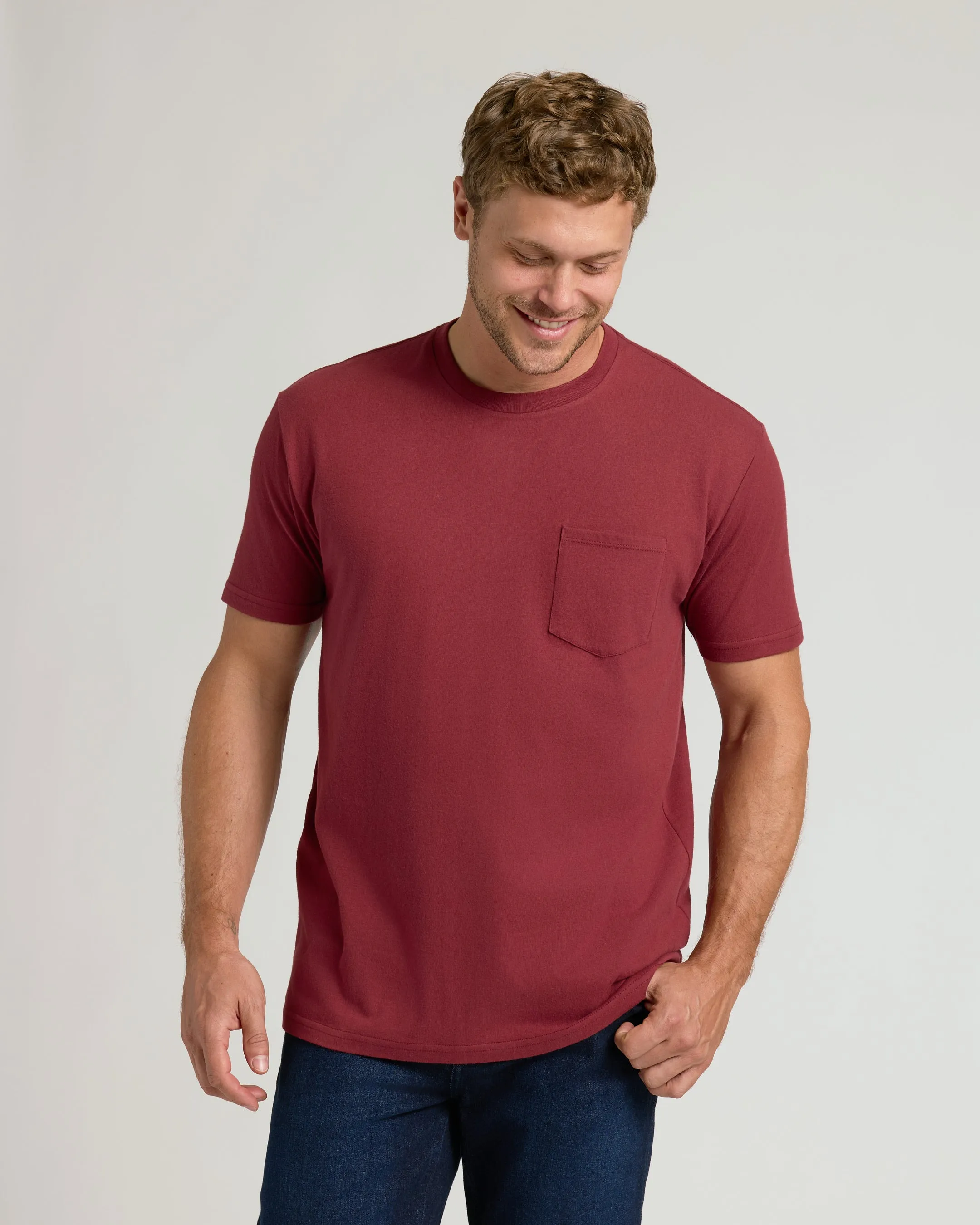 Claret Pocket Crew Tee sold by True Classic product image thumbnail 4
