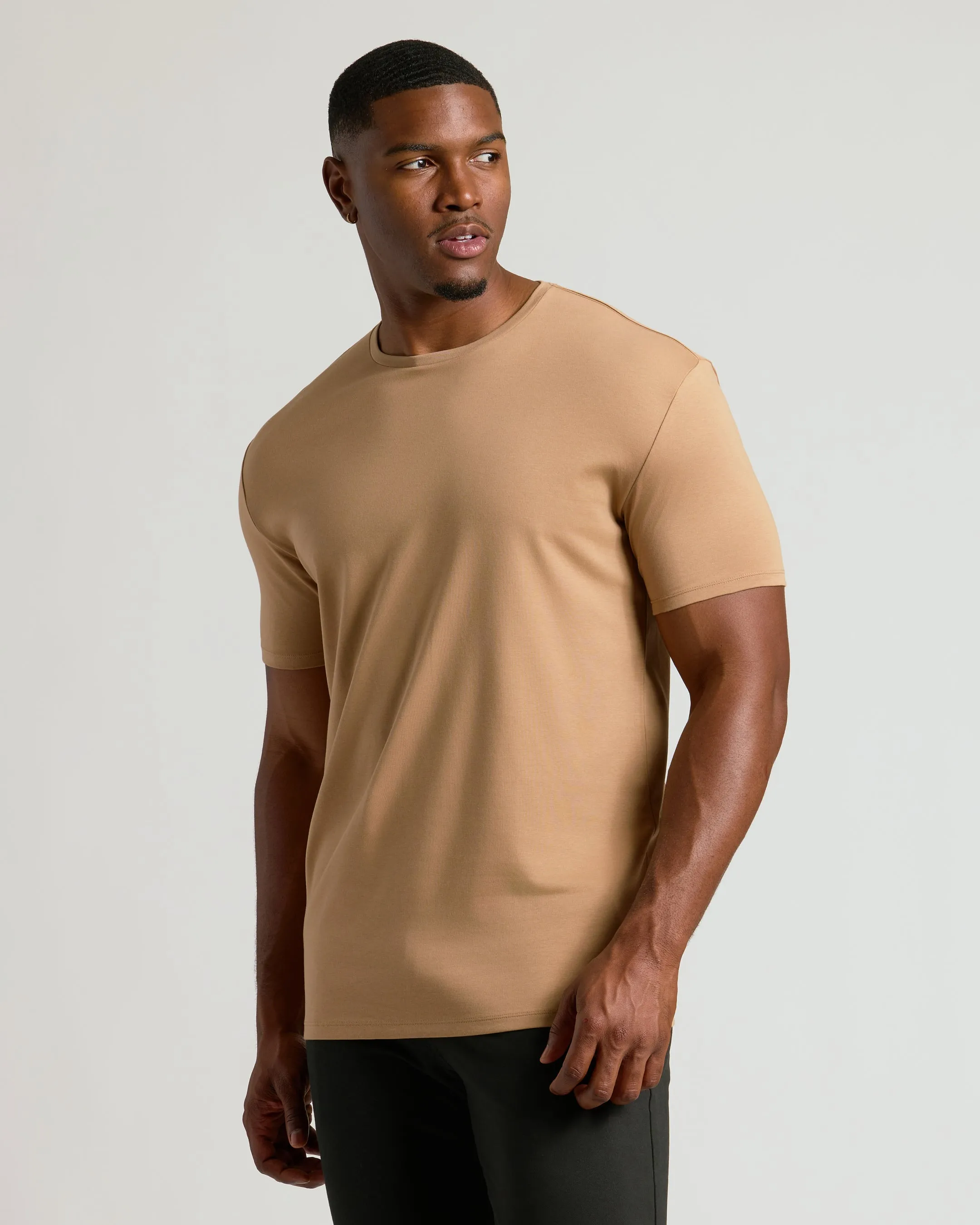 Tahini Tall Premium Pima Crew Neck sold by True Classic