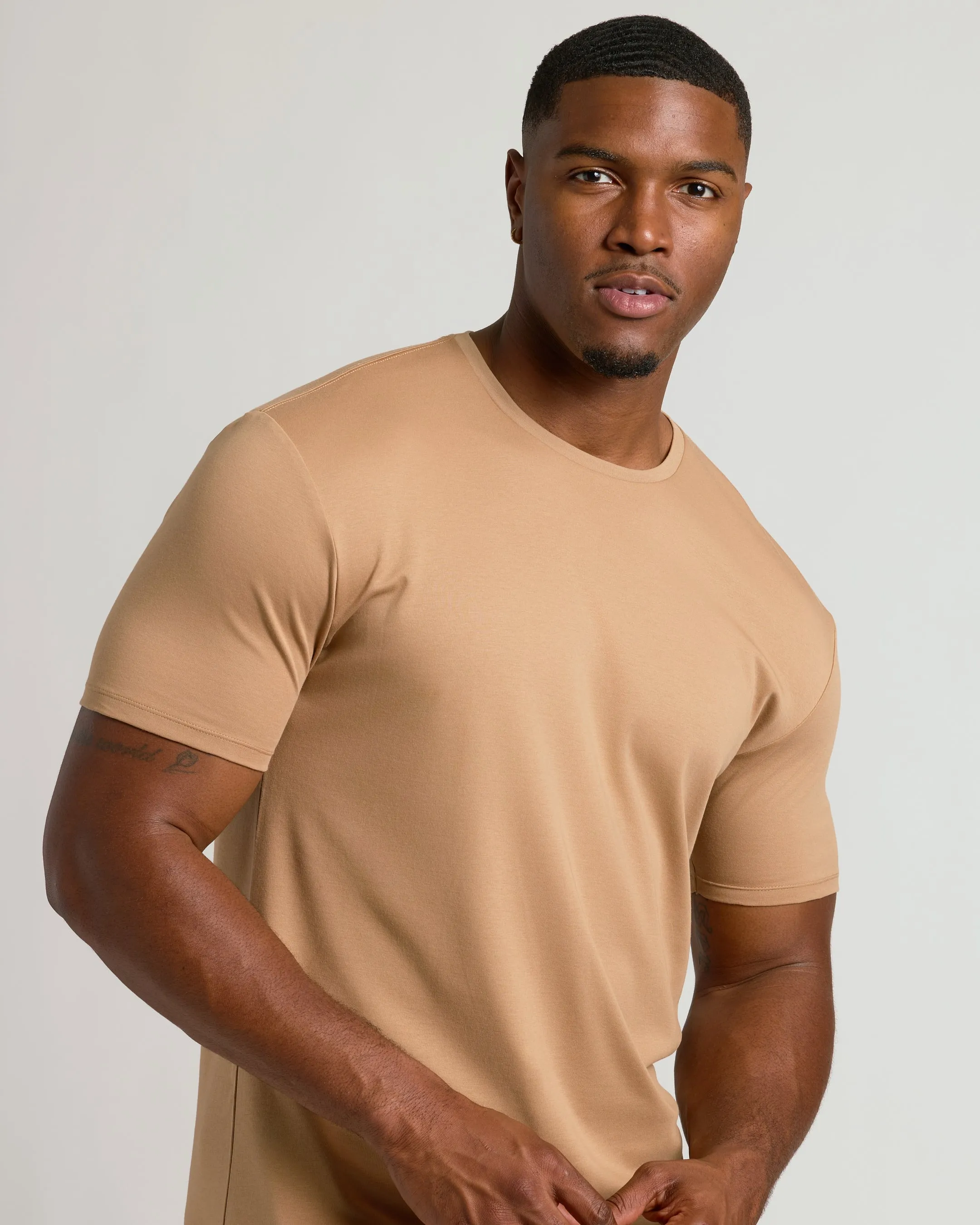 Tahini Tall Premium Pima Crew Neck sold by True Classic product image thumbnail 5