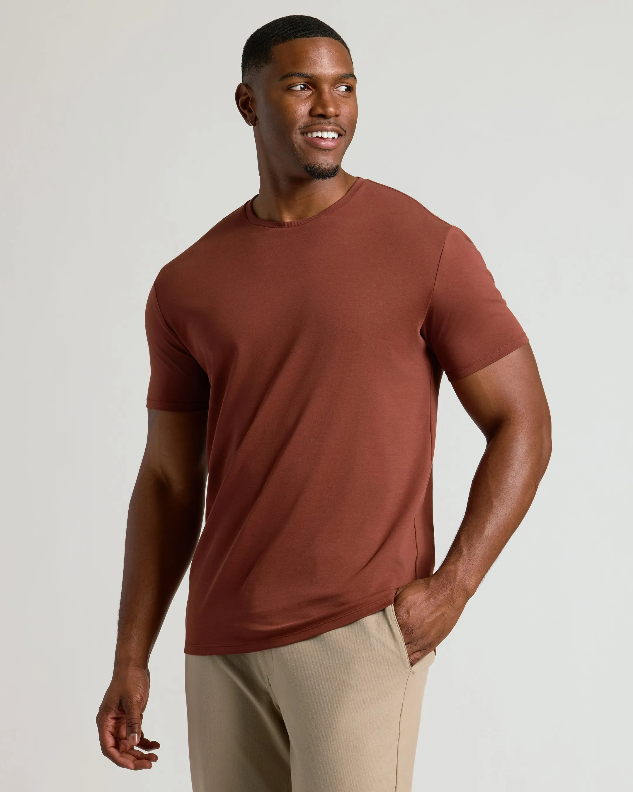 Chestnut Tall Premium Pima Crew Neck sold by True Classic