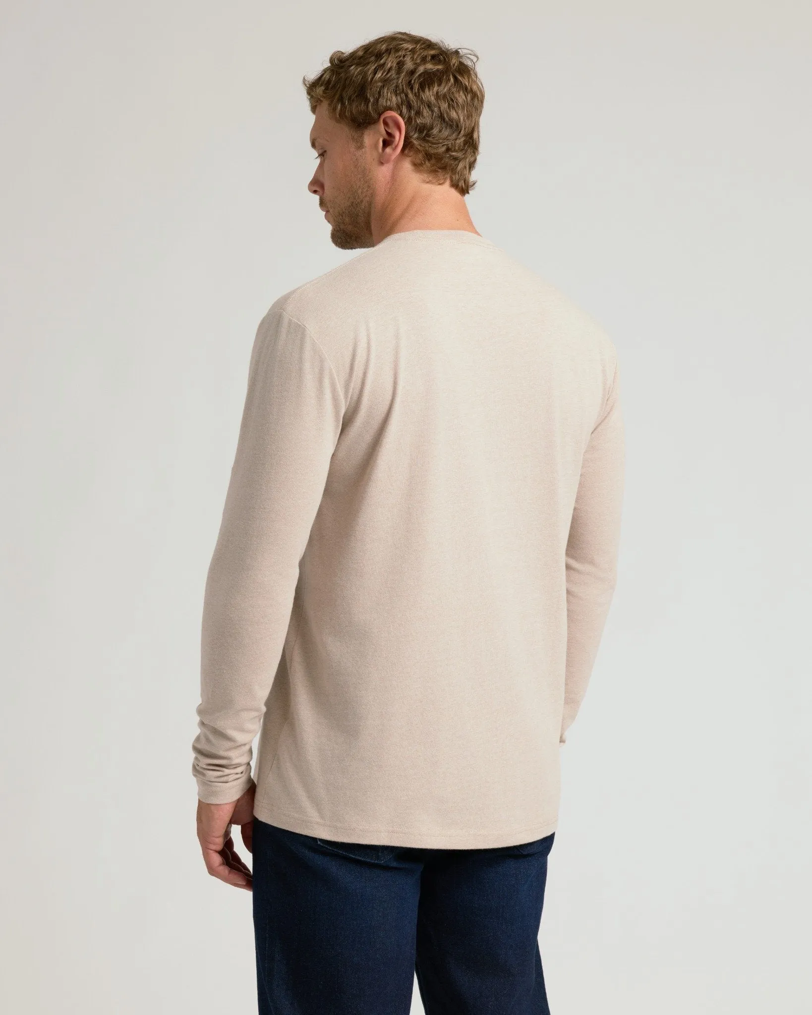 Heather Truffle Classic Long Sleeve Crew Neck sold by True Classic product image thumbnail 3