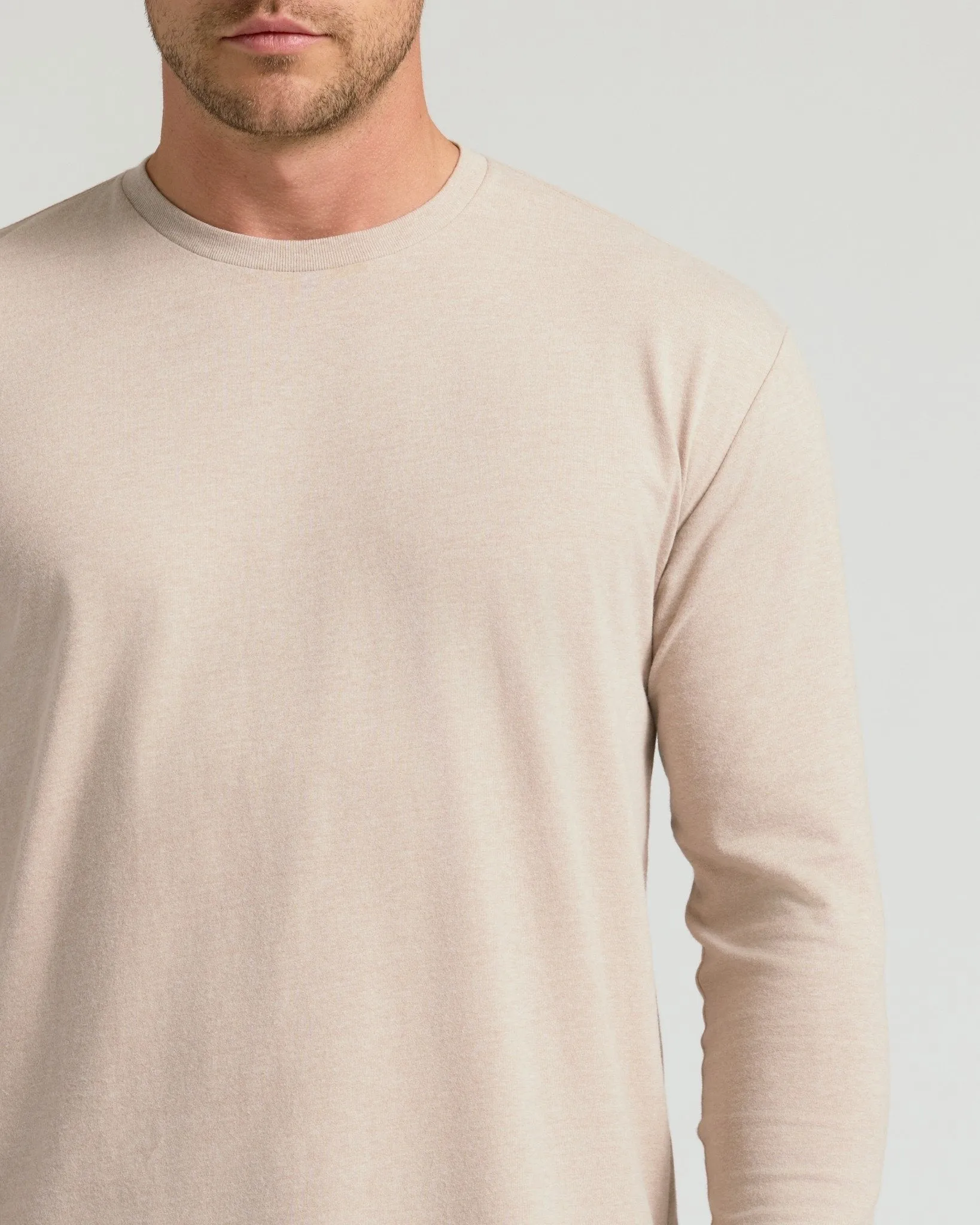 Heather Truffle Classic Long Sleeve Crew Neck sold by True Classic product image thumbnail 5