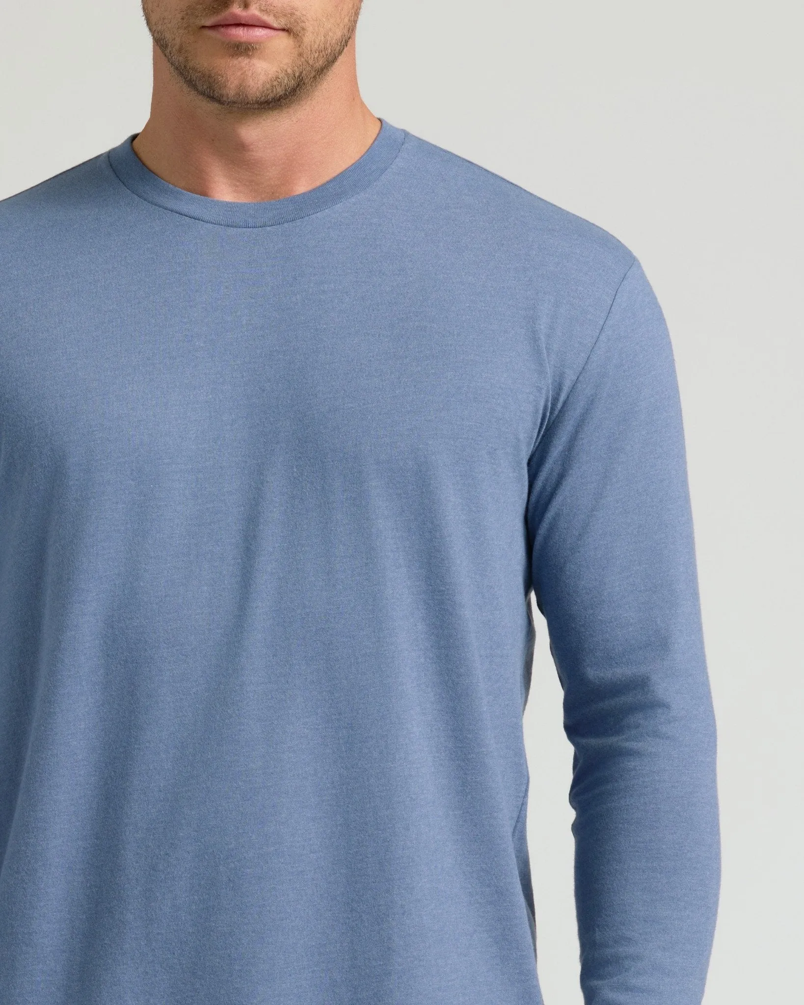 Dark Heather Vintage Navy Classic Long Sleeve Crew Neck sold by True Classic product image thumbnail 5