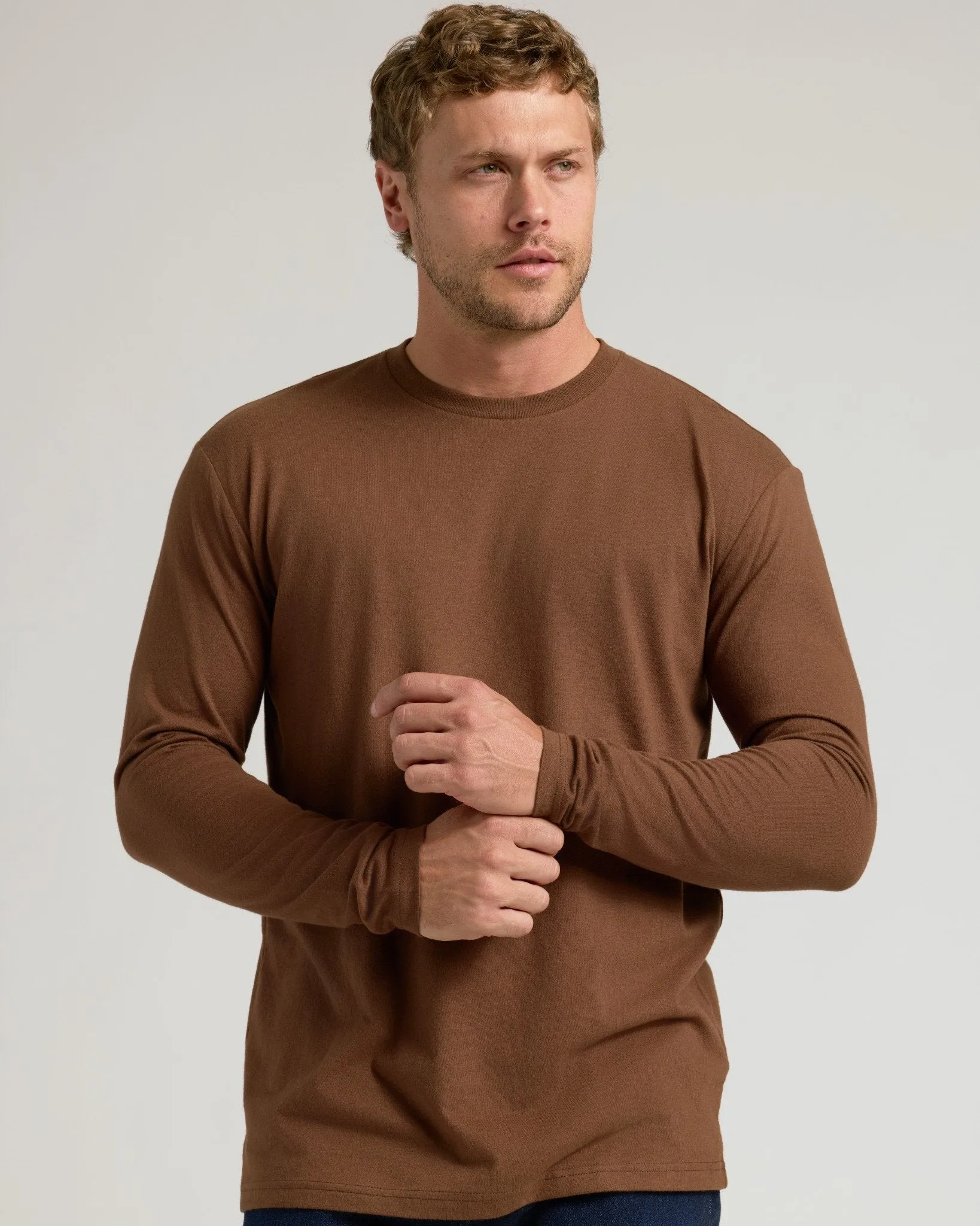 Sepiawood Classic Long Sleeve Crew Neck sold by True Classic product image thumbnail 4