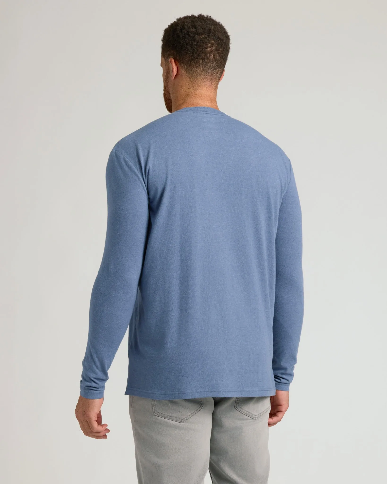 Dark Heather Vintage Navy Tall Long Sleeve T Shirt sold by True Classic product image thumbnail 3