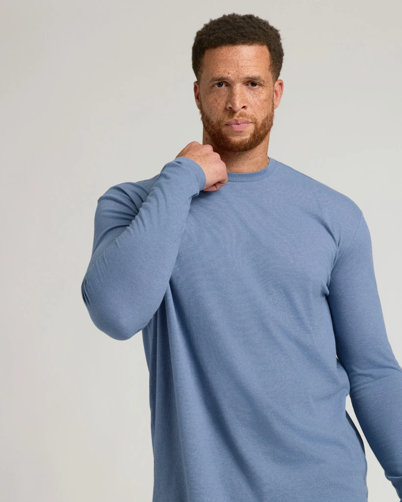 Dark Heather Vintage Navy Tall Long Sleeve T Shirt sold by True Classic product image thumbnail 4