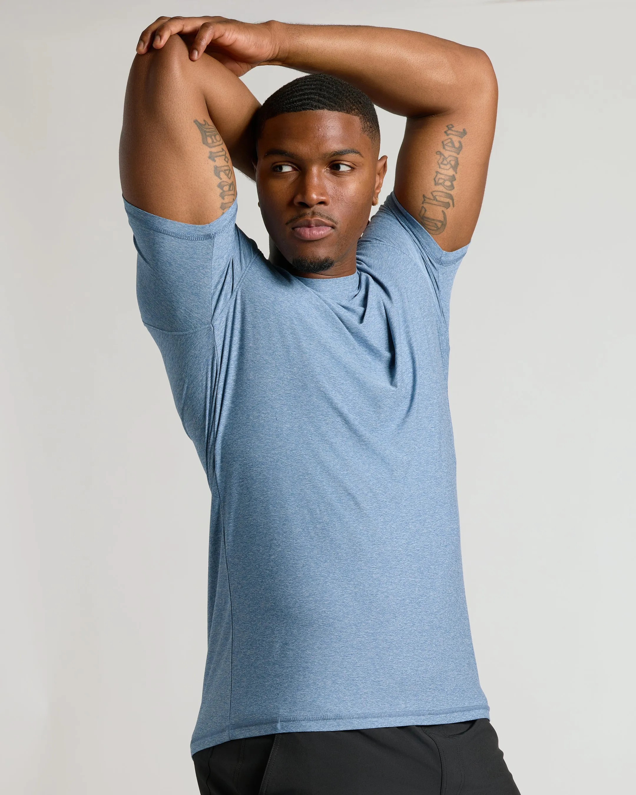 Heather Azul Tall Active Crew Neck 2.0 sold by True Classic product image thumbnail 4