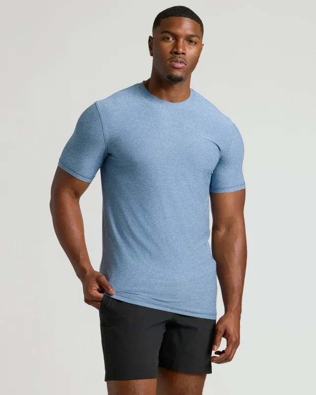 Heather Azul Tall Active Crew Neck 2.0 sold by True Classic