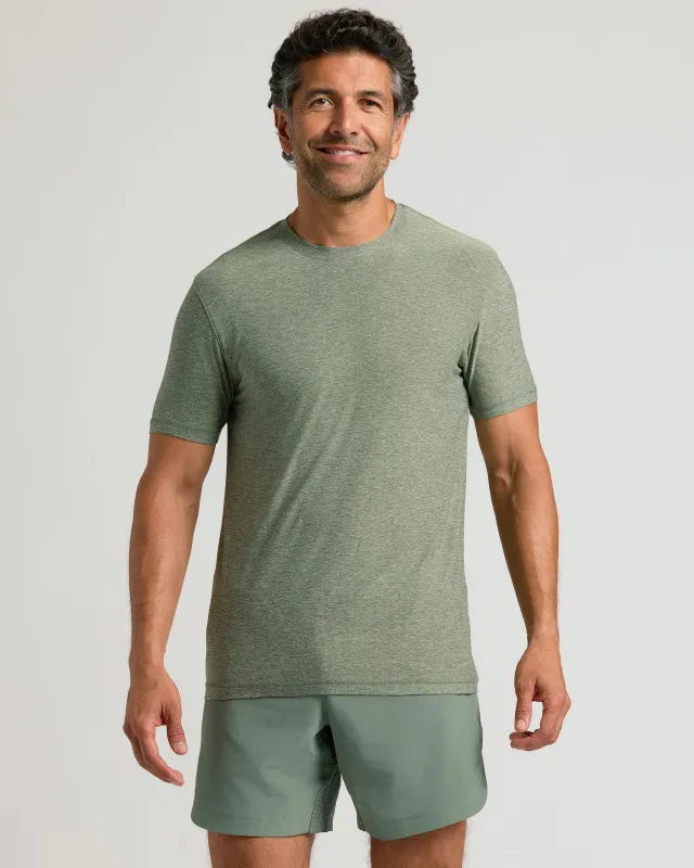 Heather Juniper Active Crew Neck Tee sold by True Classic