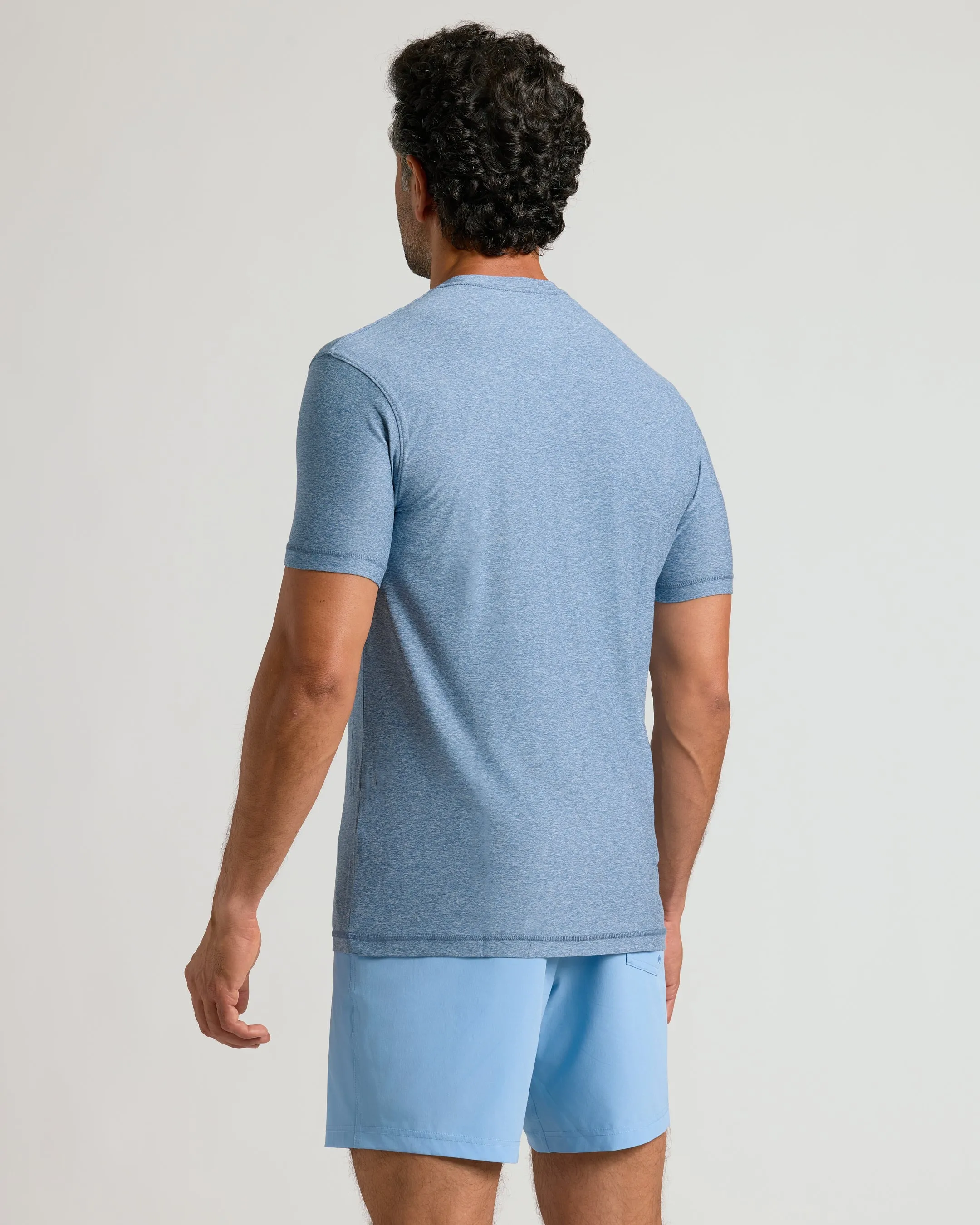 Heather Azul Active Crew Neck Tee sold by True Classic product image thumbnail 3