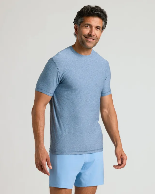Heather Azul Active Crew Neck Tee sold by True Classic