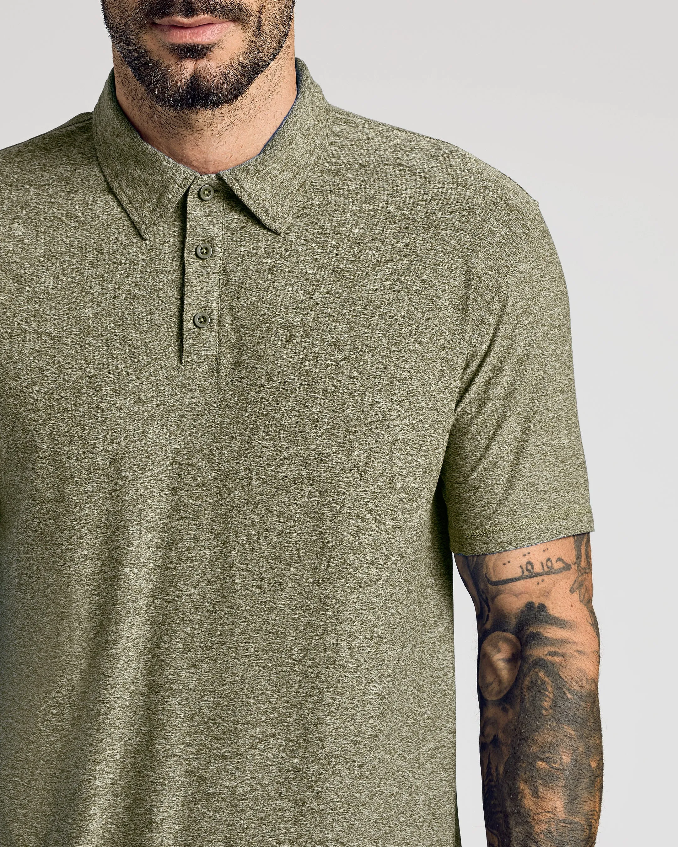 Heather Military Green Active Polo 2.0 sold by True Classic product image thumbnail 4