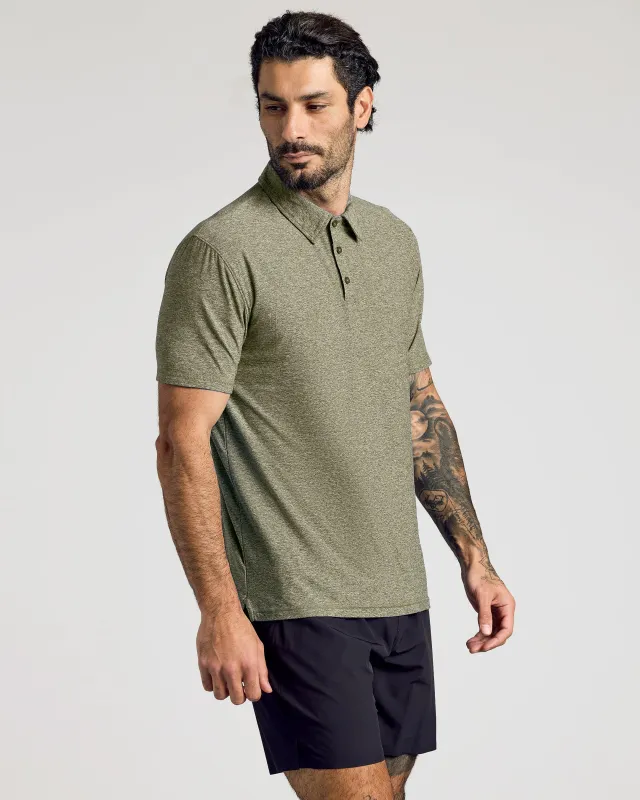 Heather Military Green Active Polo 2.0 sold by True Classic