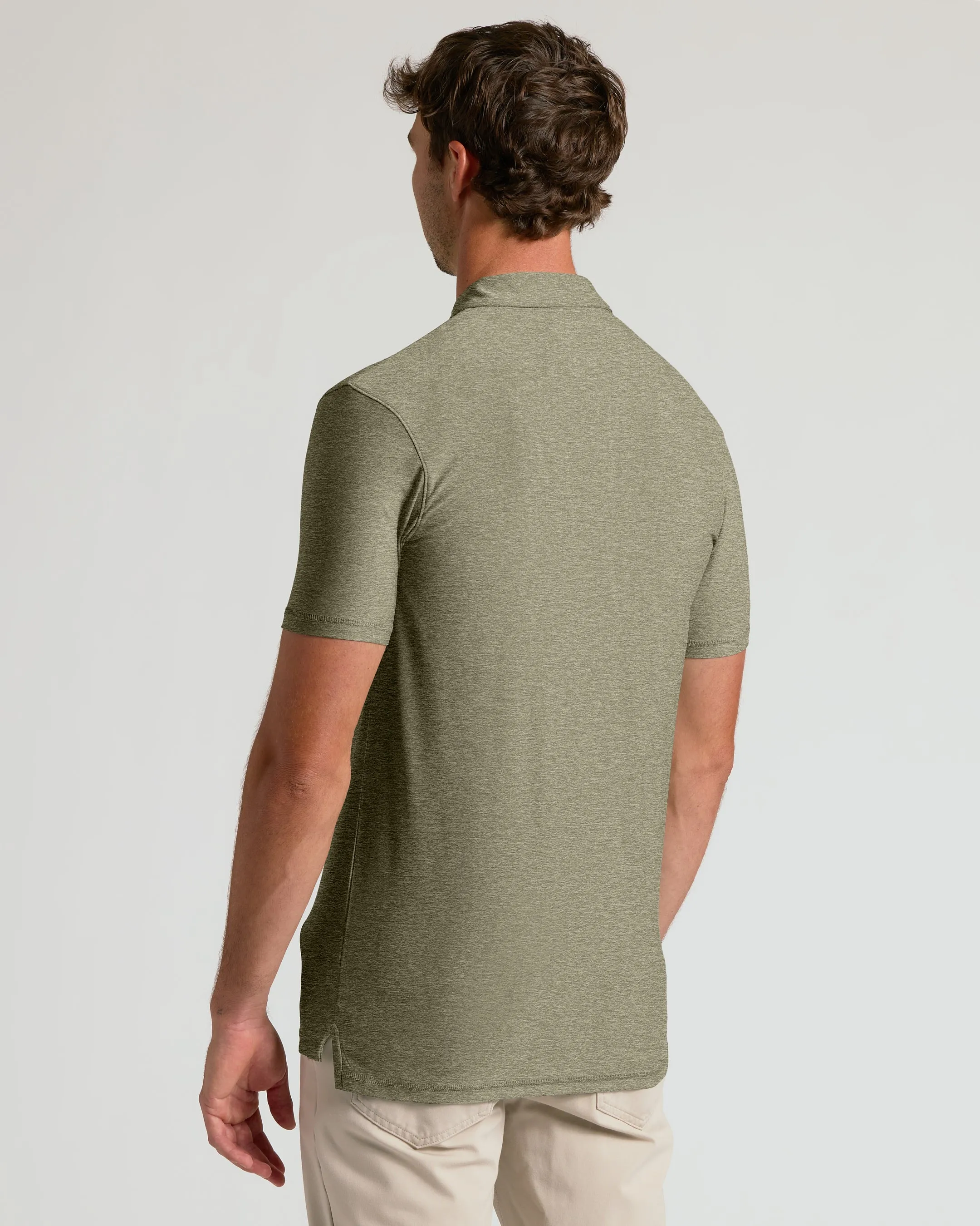 Heather Military Green Short Sleeve Tall Active Polo sold by True Classic product image thumbnail 3