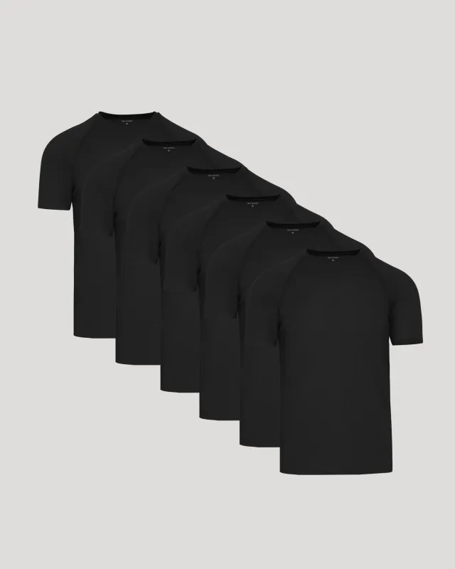 Black Active Mesh Crew 6-Pack sold by True Classic