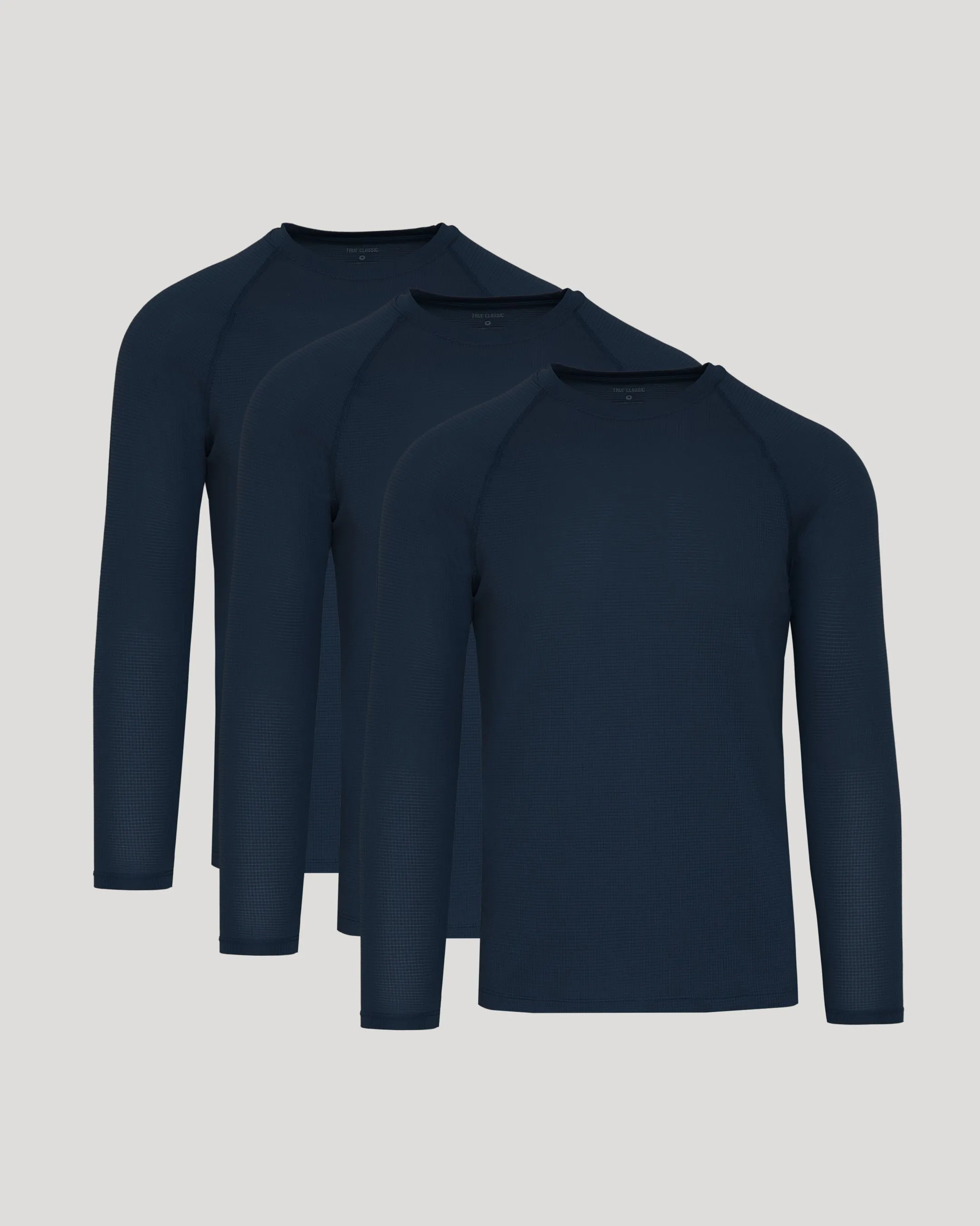 Navy Active Mesh Long Sleeve Crew 3-Pack sold by True Classic