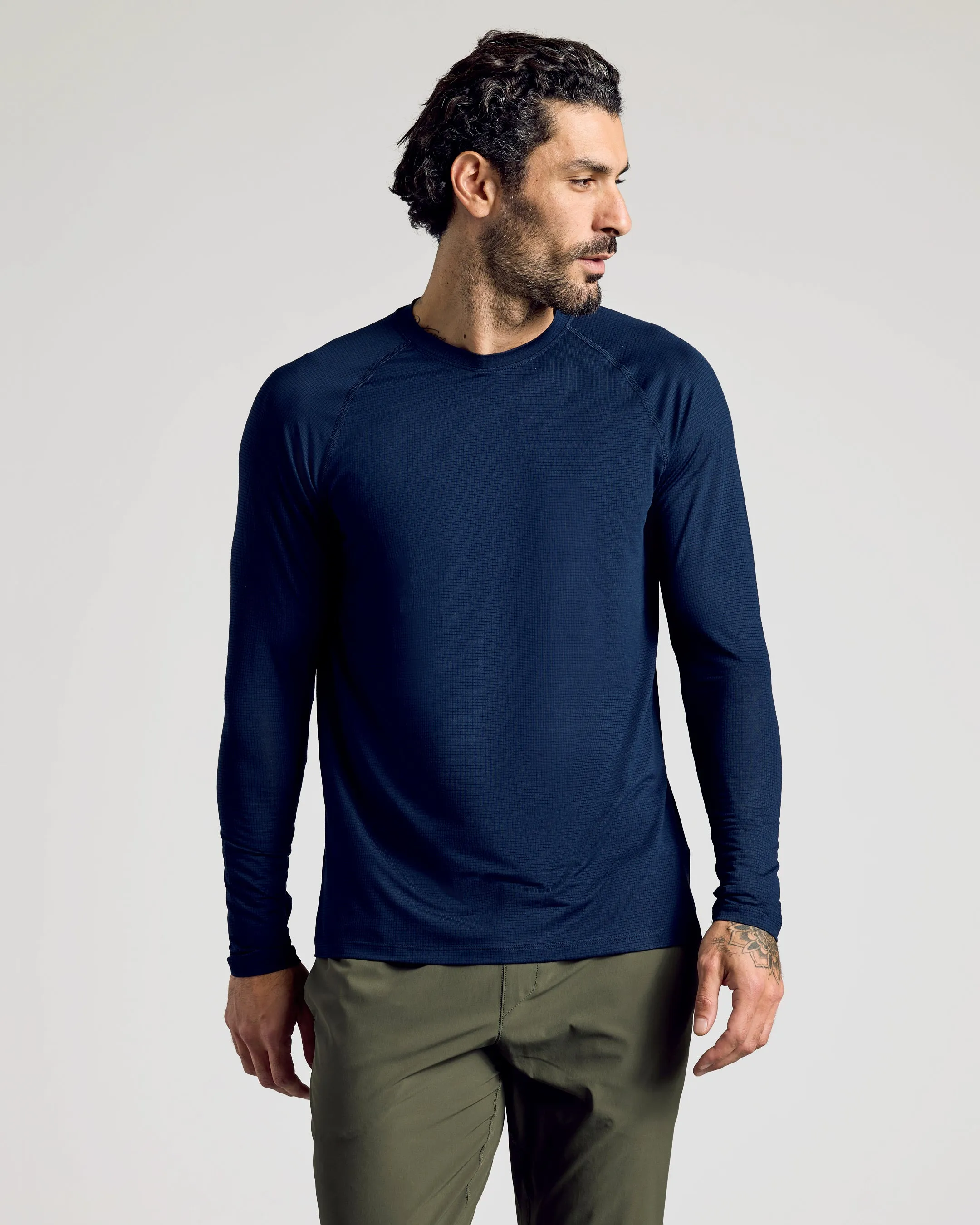 Navy Active Mesh Long Sleeve Crew 3-Pack sold by True Classic product image thumbnail 2