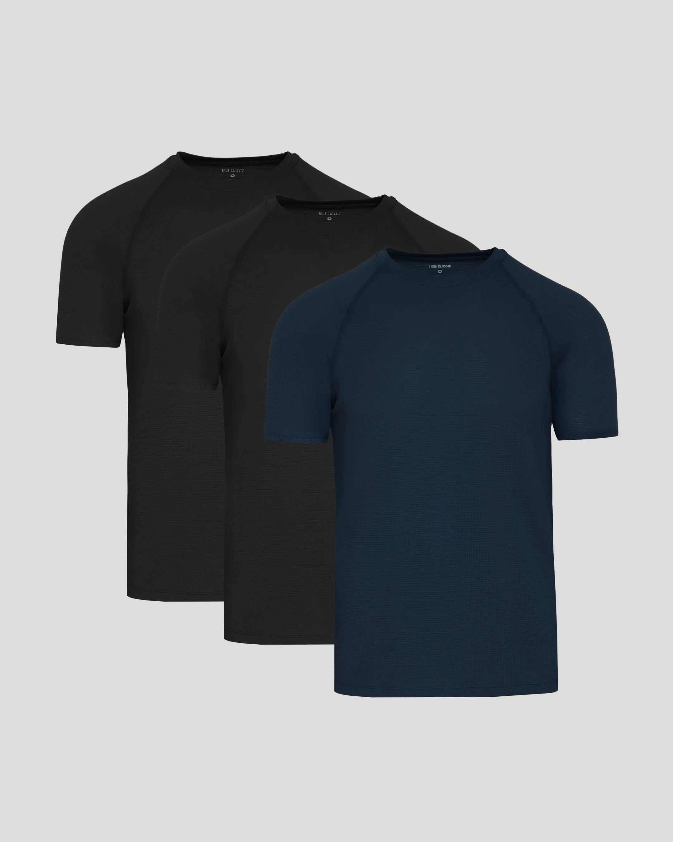 Black & Navy Active Mesh Crew 3-Pack sold by True Classic
