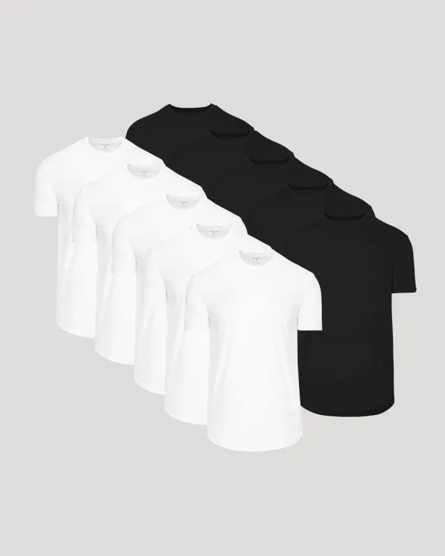 Black & White Classic Tall Curved Hem Crew 10-Pack sold by True Classic