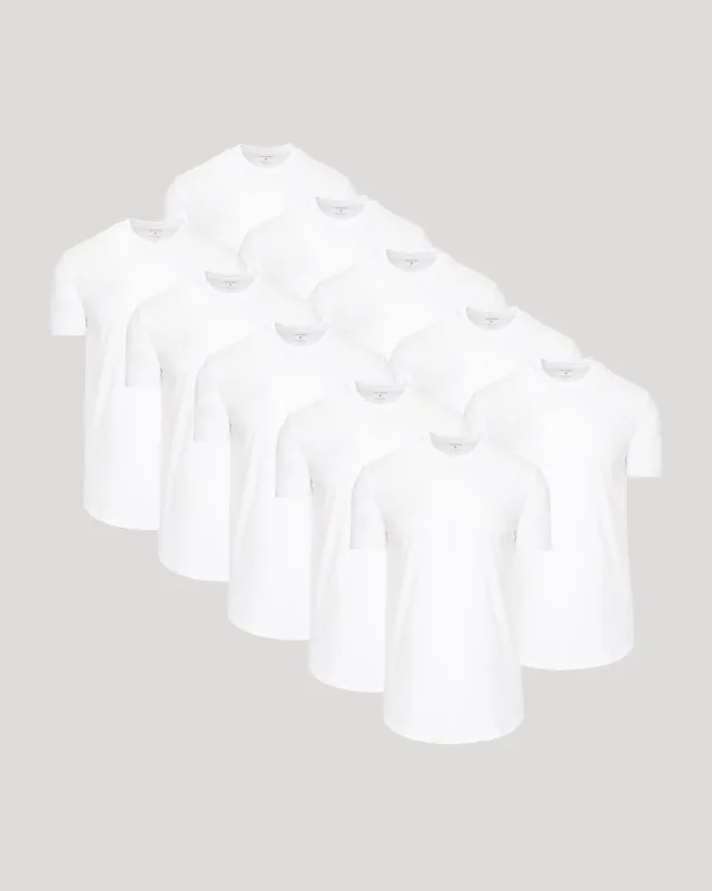 White Classic Tall Curved Hem Crew 10-Pack sold by True Classic
