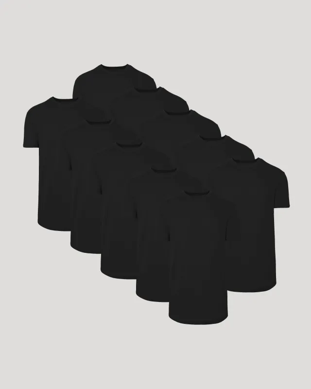 Black Classic Tall Curved Hem Crew 10-Pack sold by True Classic