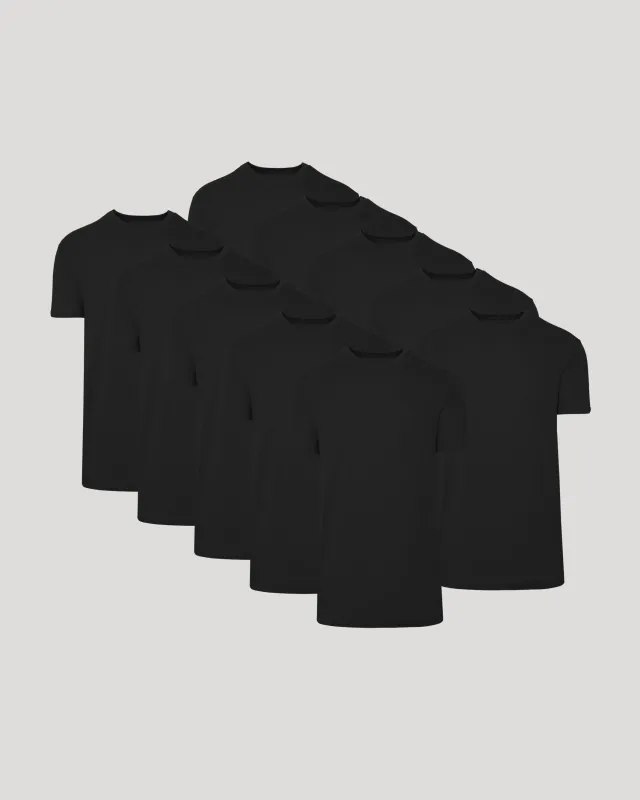 All Black Tall Classic Crew 10-Pack sold by True Classic