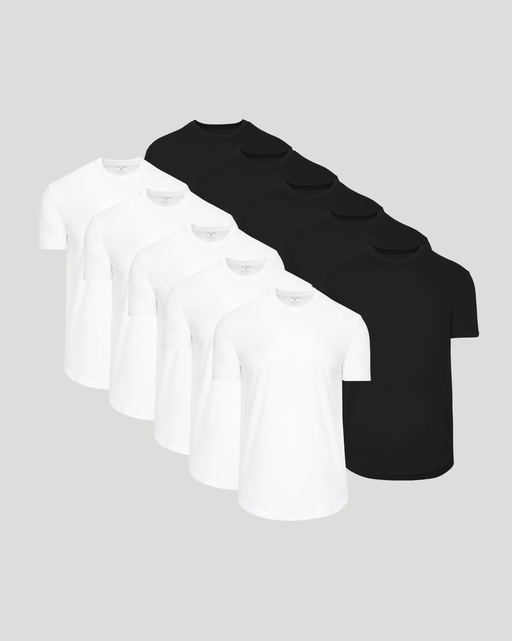 Black & White Curved Hem Classic Crew Neck 10-Pack sold by True Classic