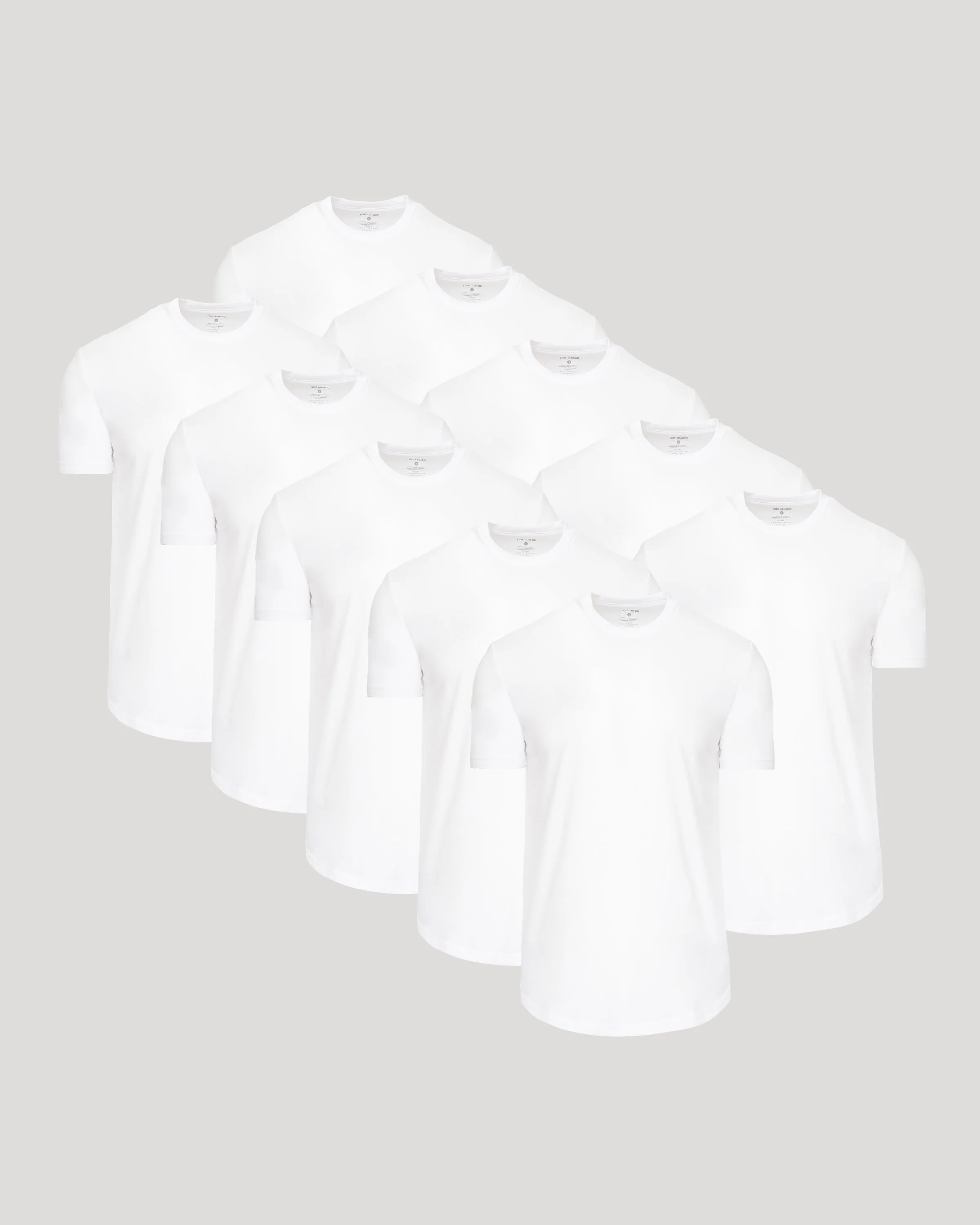 All White Curved Hem Classic Crew Neck 10-Pack sold by True Classic