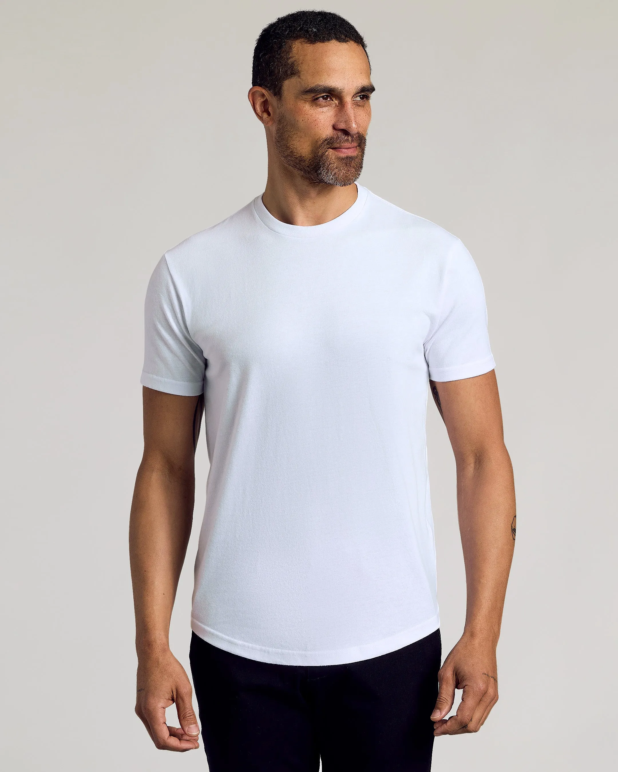 All White Curved Hem Classic Crew Neck 10-Pack sold by True Classic product image thumbnail 2
