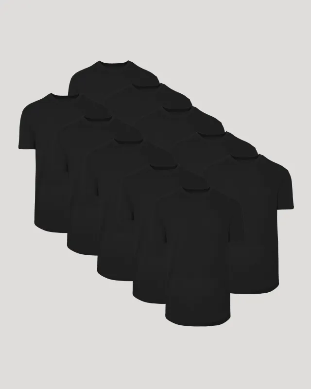 All Black Curved Hem Classic Crew Neck 10-Pack sold by True Classic
