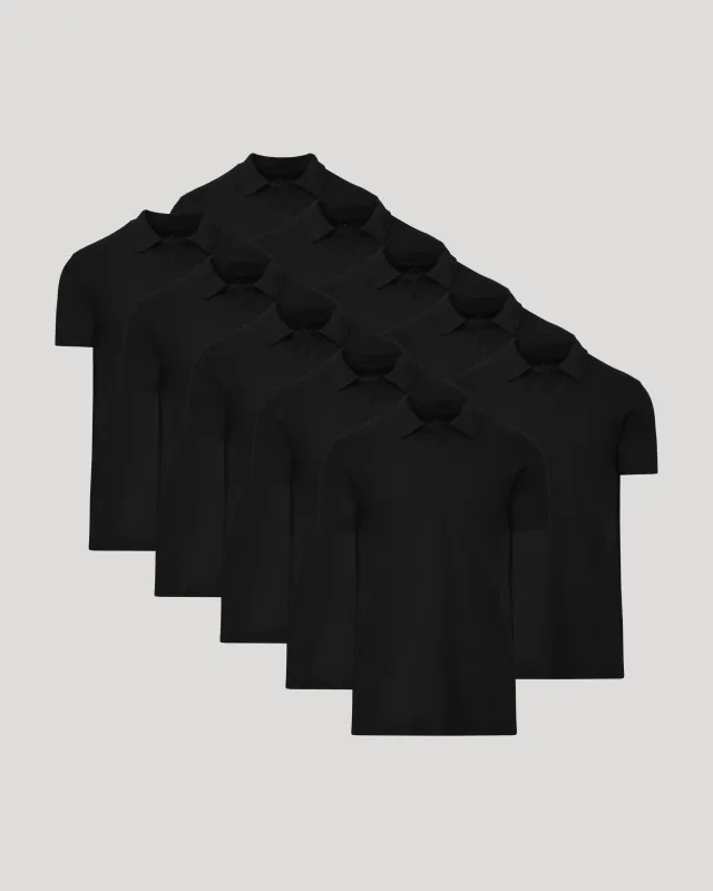 All Black Tall Classic Polo 10-Pack sold by True Classic