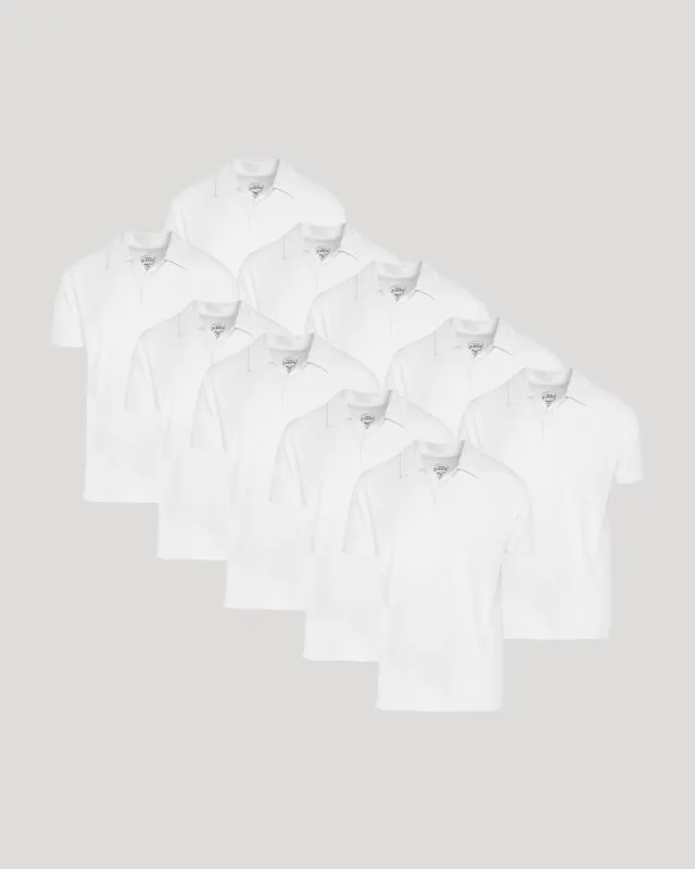 All White Classic Polo 10-Pack sold by True Classic