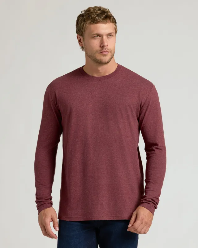 Dark Heather Clovewood Classic Long Sleeve Crew Neck sold by True Classic