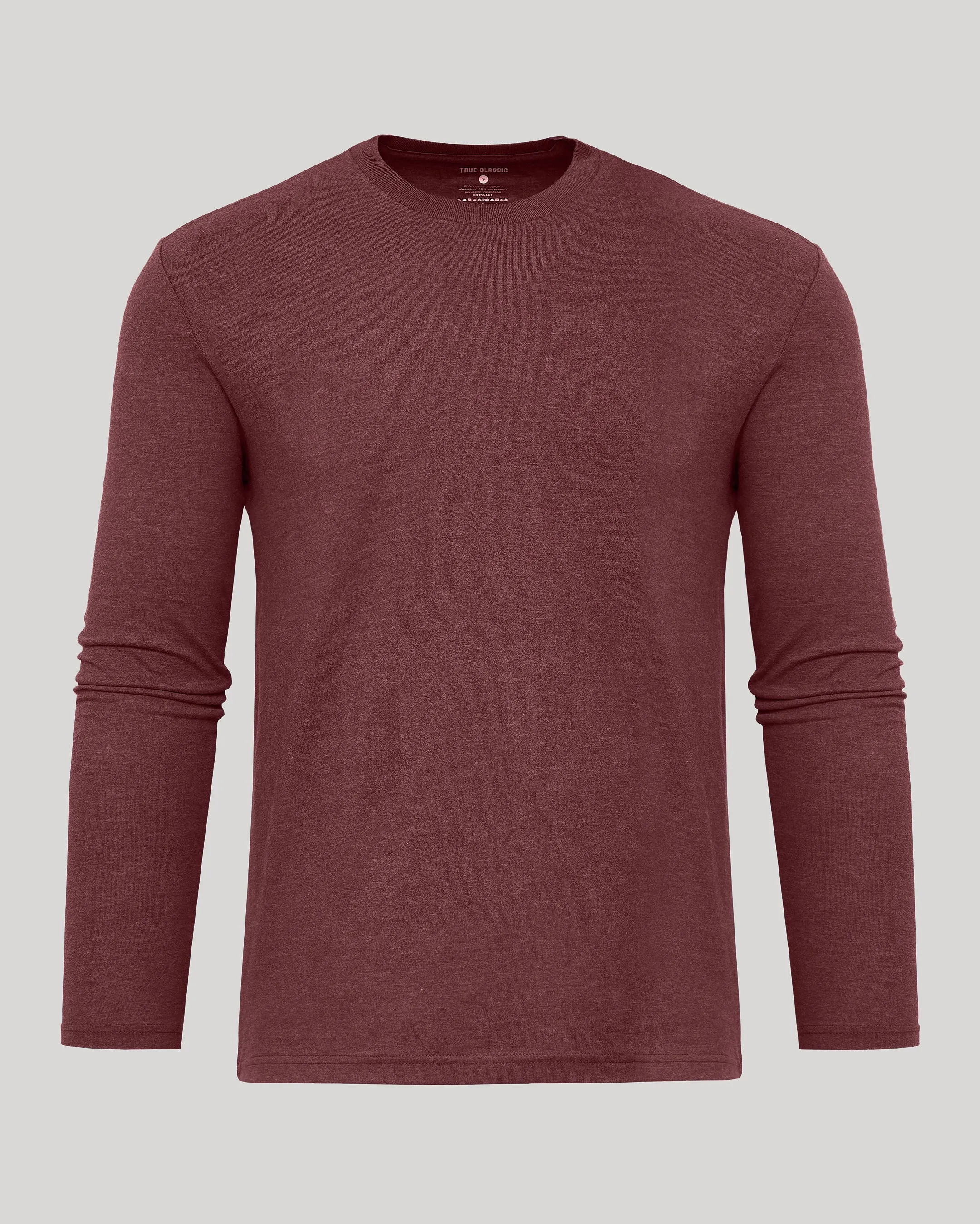 Dark Heather Clovewood Classic Long Sleeve Crew Neck sold by True Classic product image thumbnail 2
