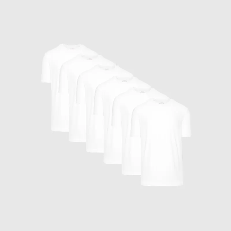 All White Active Crew Neck 6-Pack made by True Classic