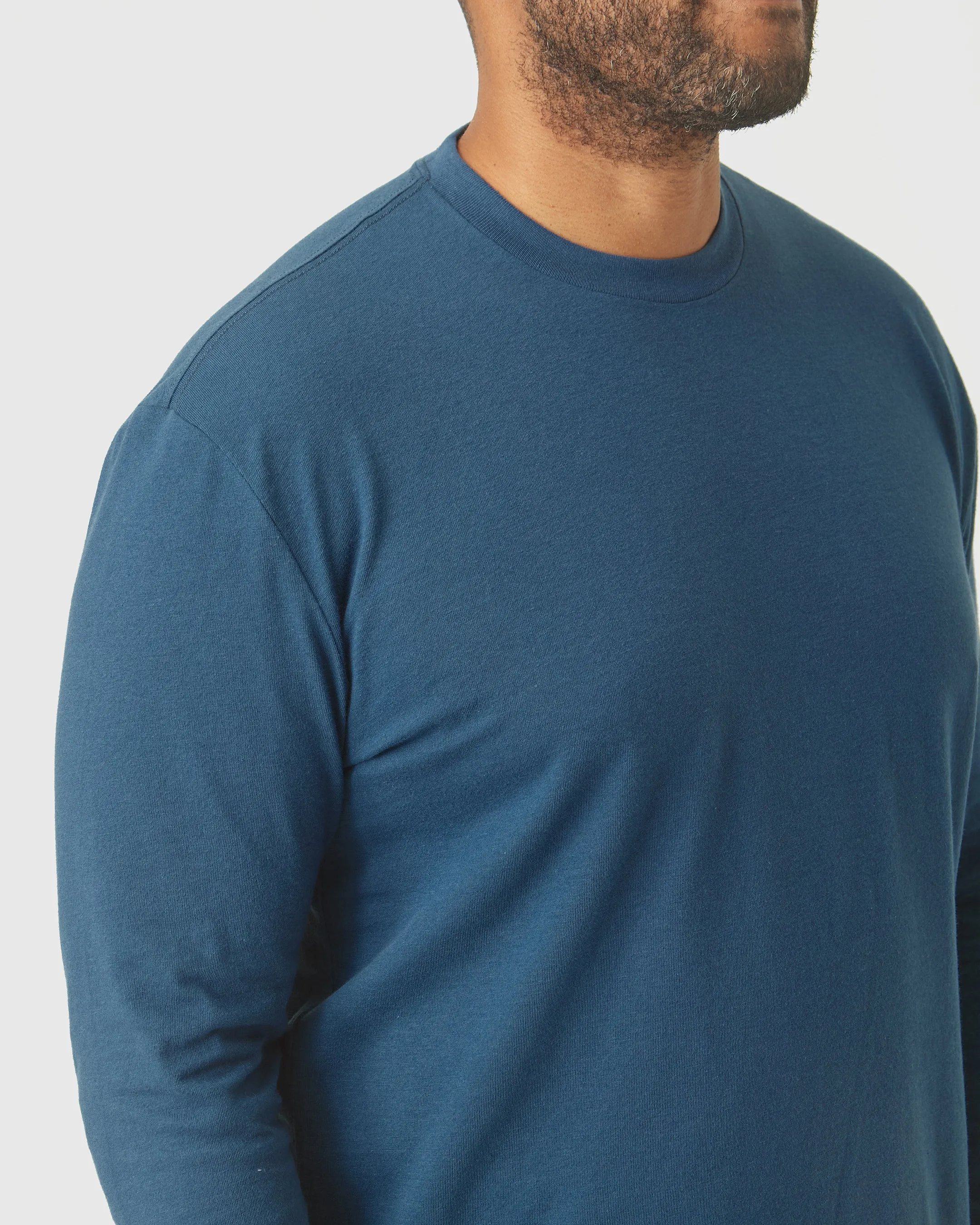 Deep Sea Blue Long Sleeve T Shirt sold by True Classic product image thumbnail 5