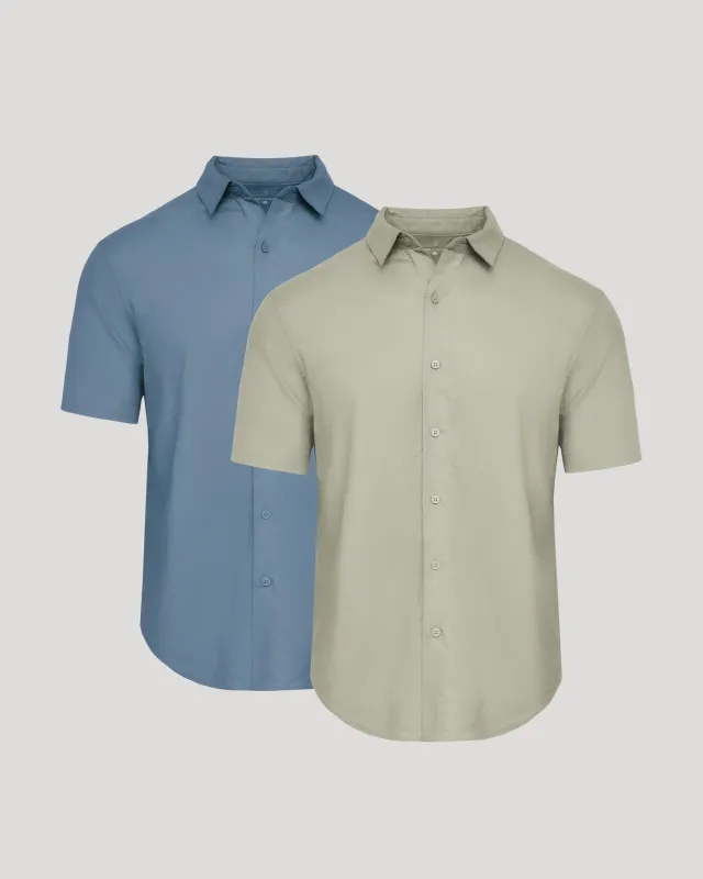 Fiord & Mossy Oak Short Sleeve Linen Shirt 2-Pack sold by True Classic