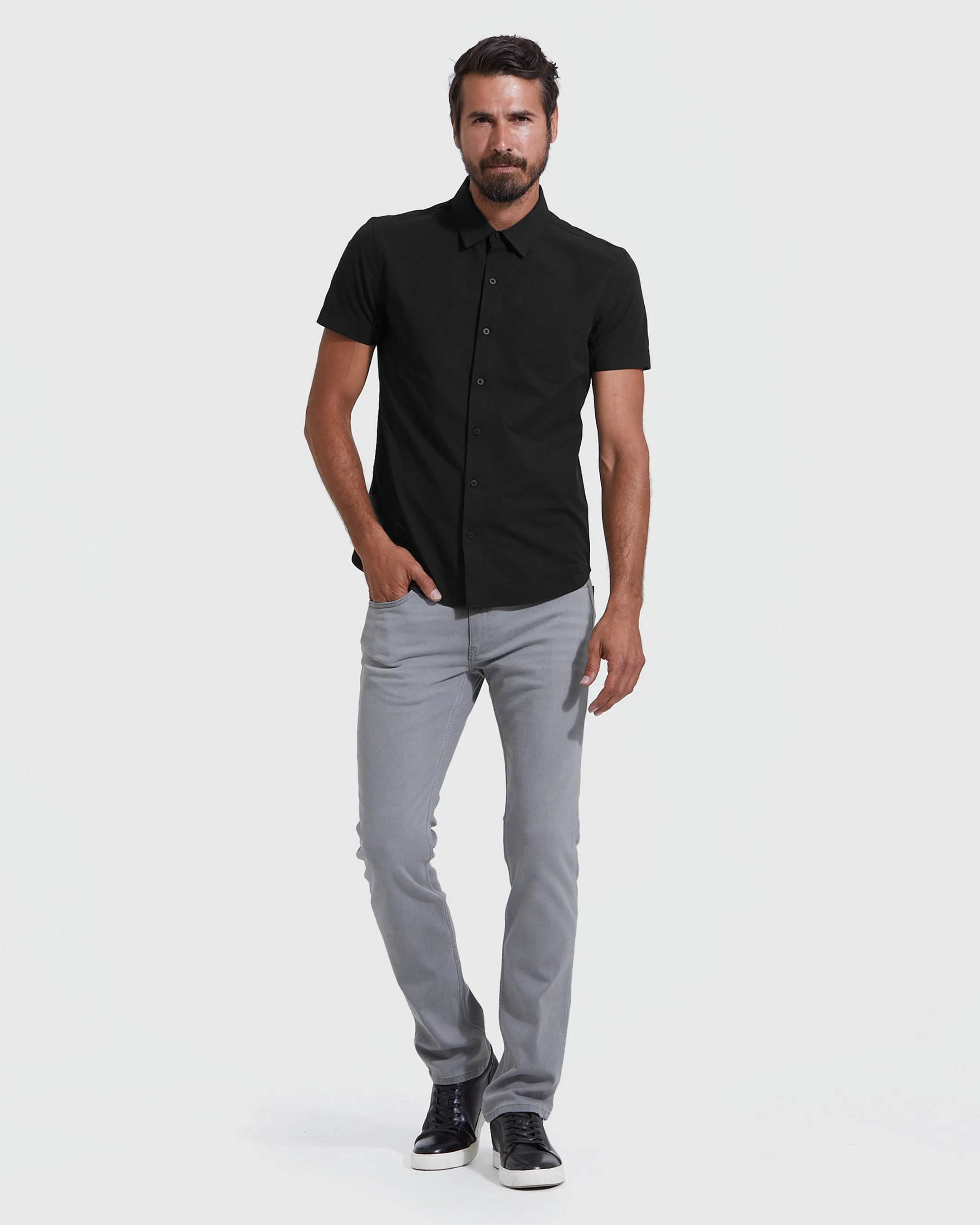 Black & Carbon Commuter Short Sleeve Shirt 2-Pack sold by True Classic product image thumbnail 4