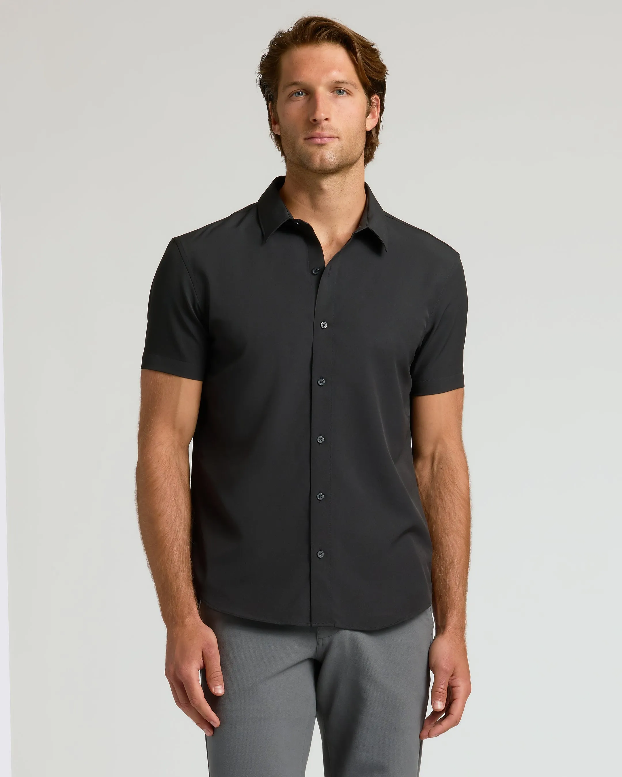 All Black Short Sleeve Performance Dress Shirt 2-Pack sold by True Classic product image thumbnail 2