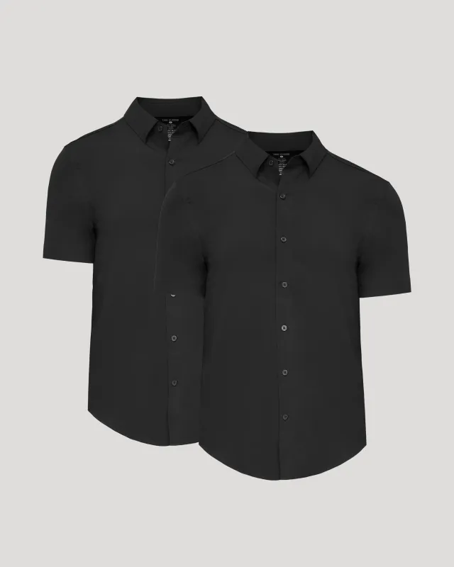 All Black Short Sleeve Performance Dress Shirt 2-Pack sold by True Classic